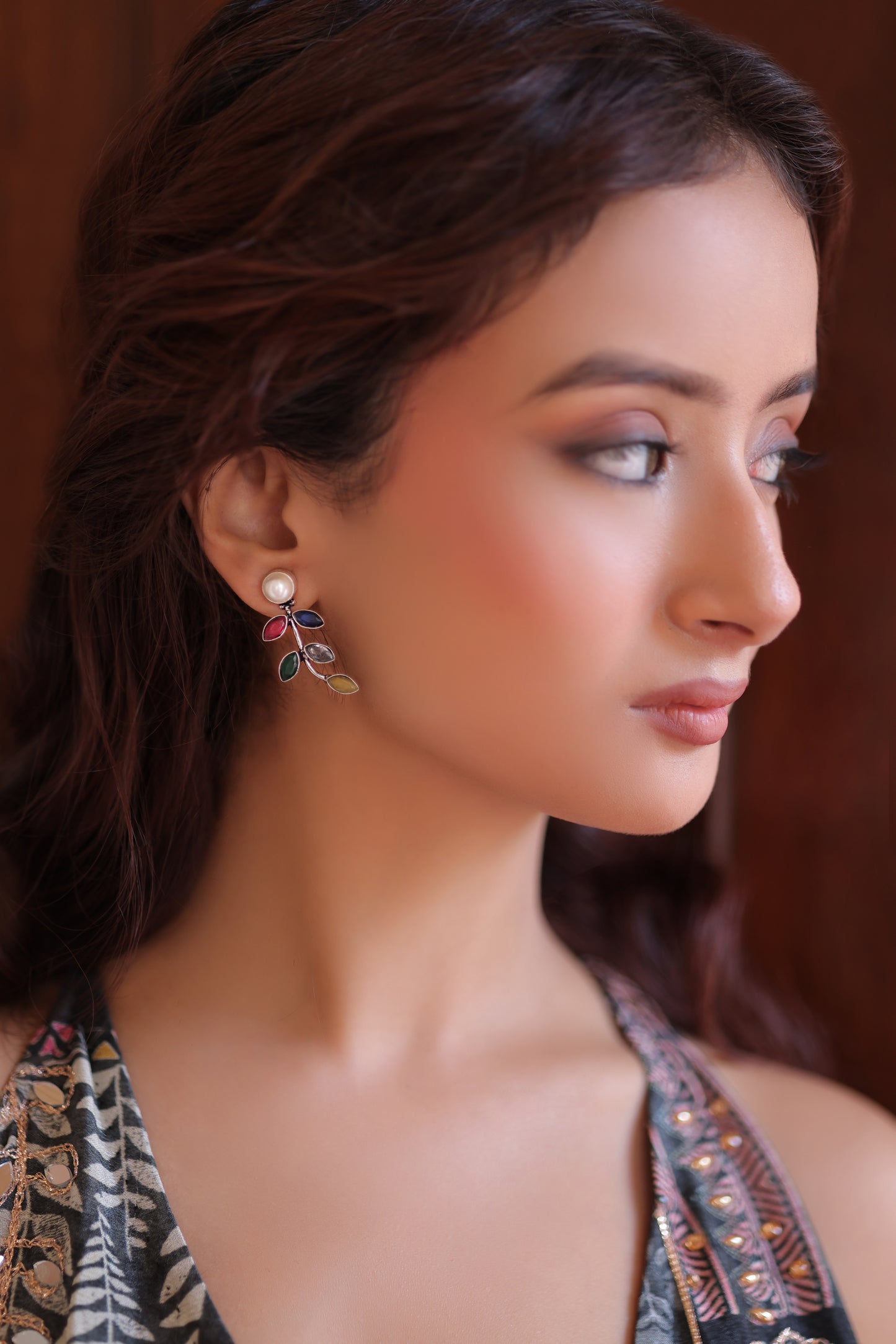 Leaf shaped Drop Earring