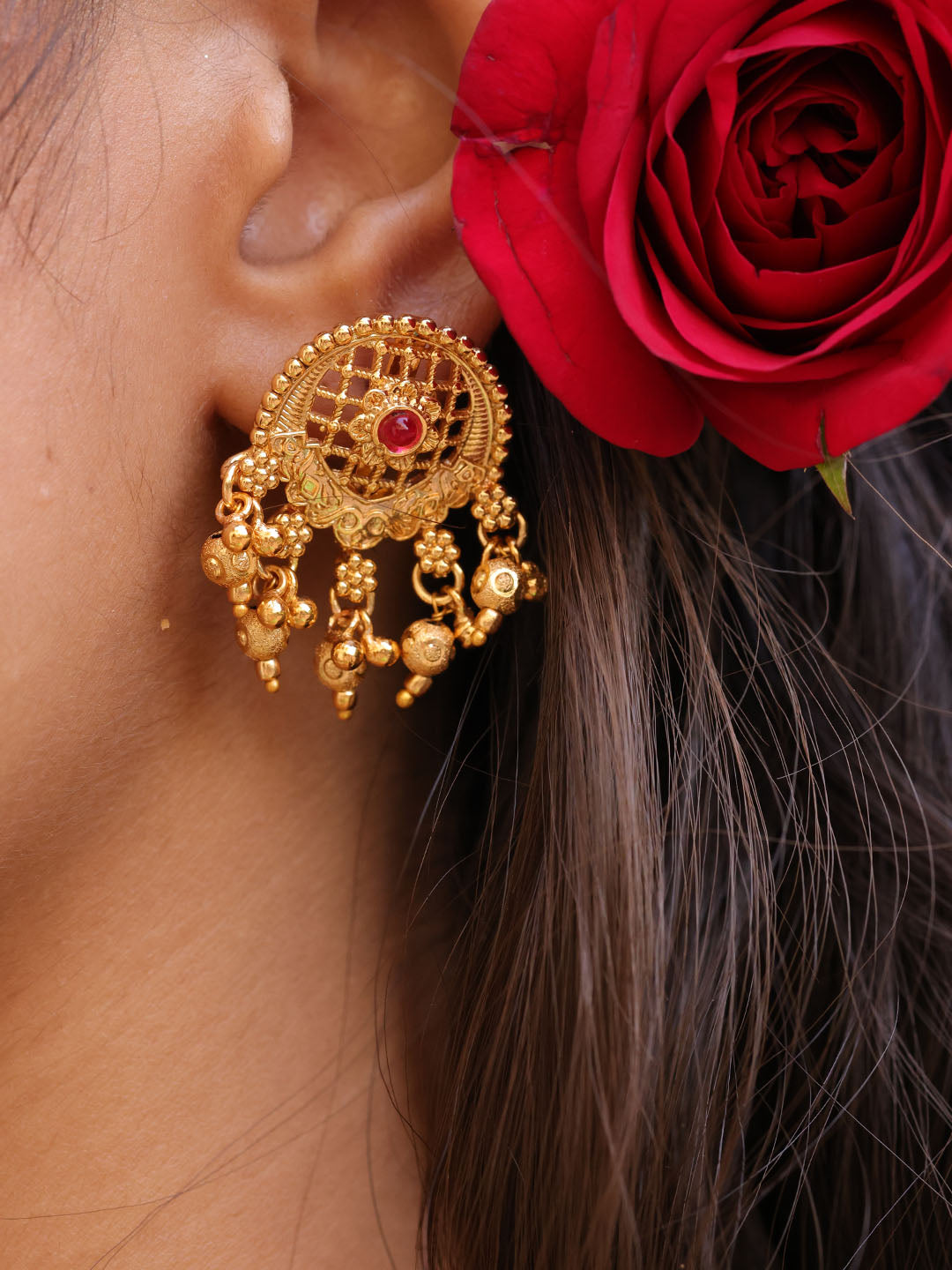 Ruby Glow Hasuli Pendant