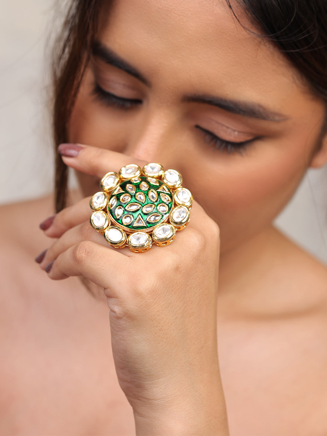Royal Bloom Meenakari Ring