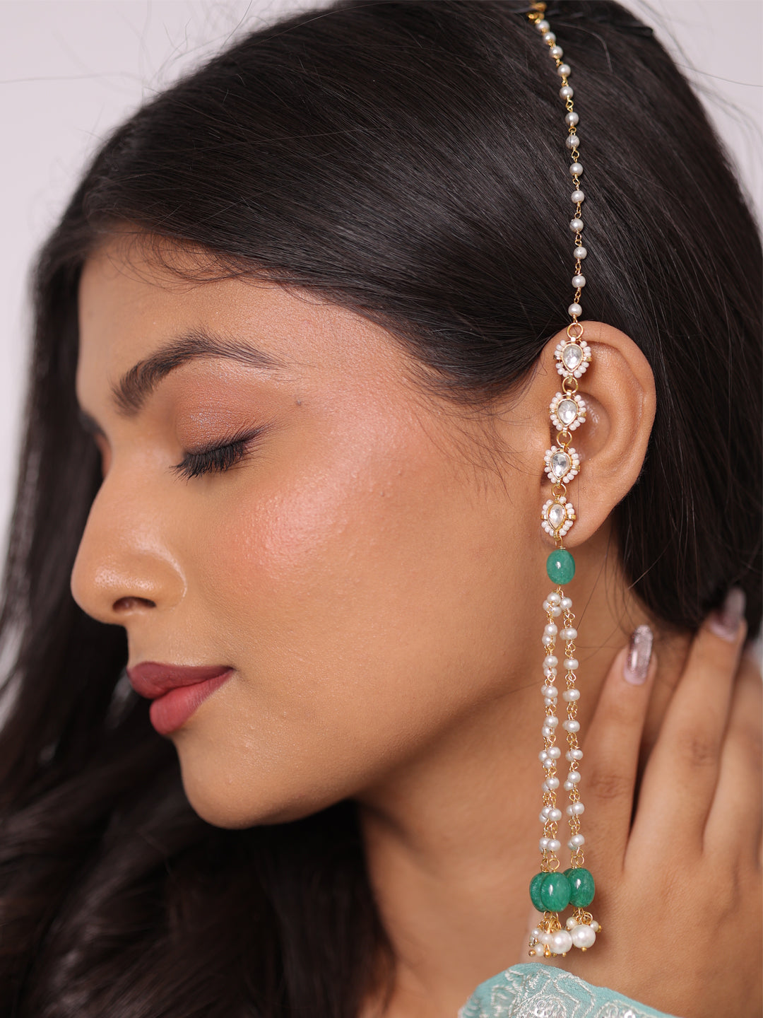 Nityara Pearl Kundan Regal Heritage Danglers