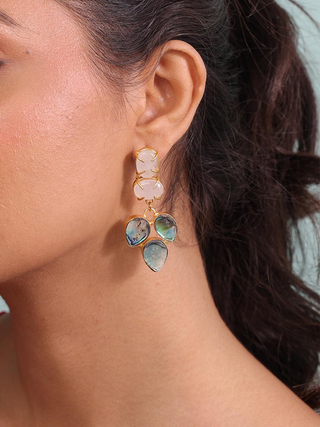 Seraphina Pastel Abalone Harmony Whisper Drop Earrings