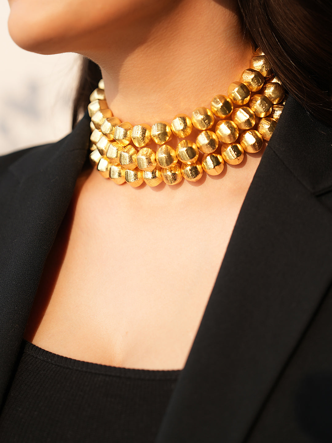 Golden Zara Beaded Choker Set
