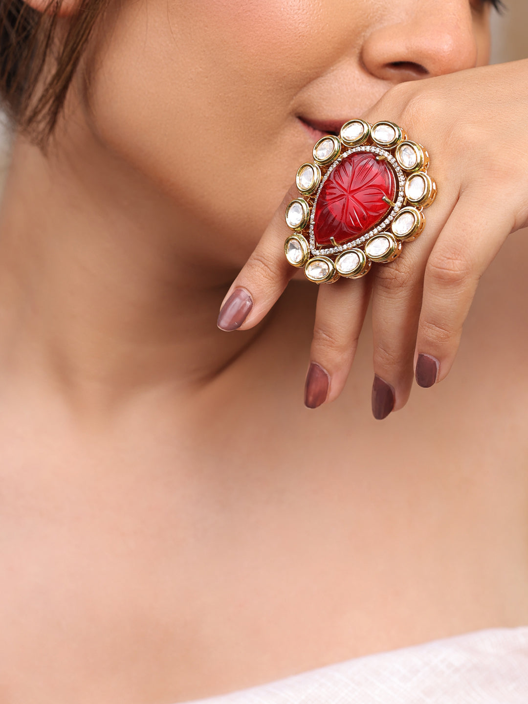 Mystic Carved Stone Ring