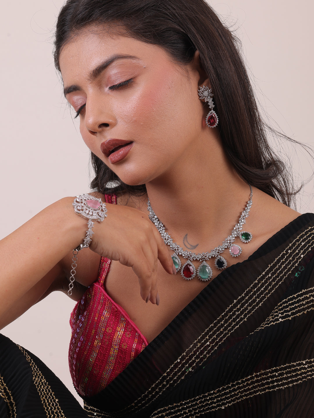 Prismatic Glow AD Jewelry Set