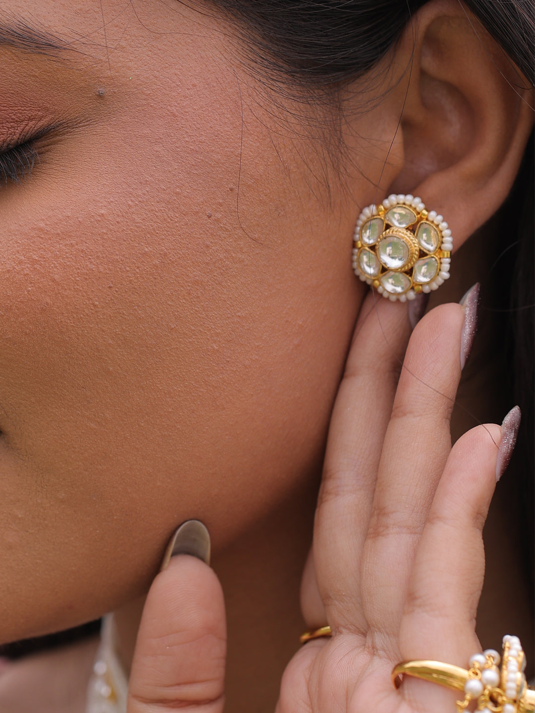 Anaya Blossom Graceful Pachi Kundan Pearl Necklace Set