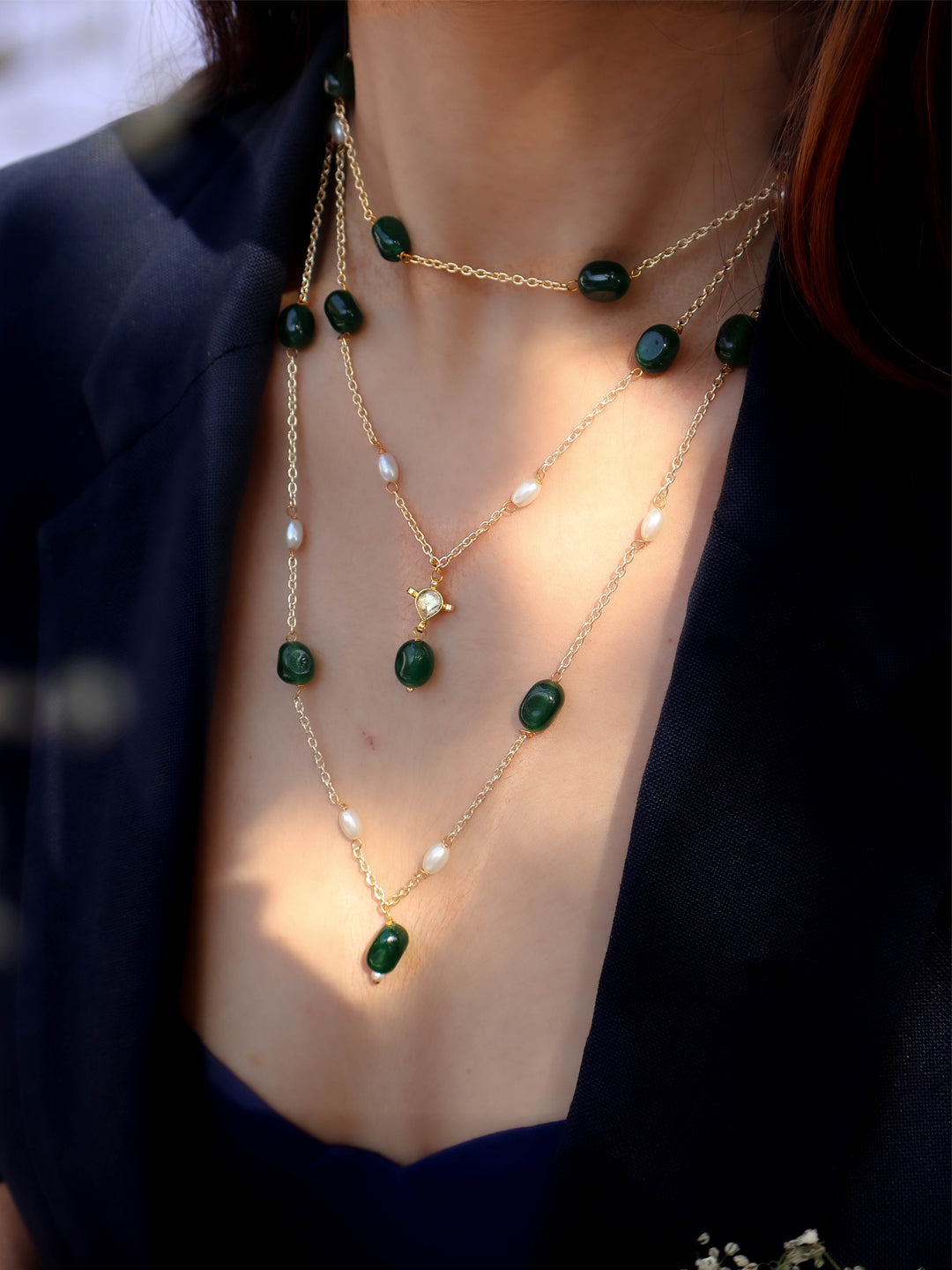 Anaya Quartz & Pearl Layered Necklace