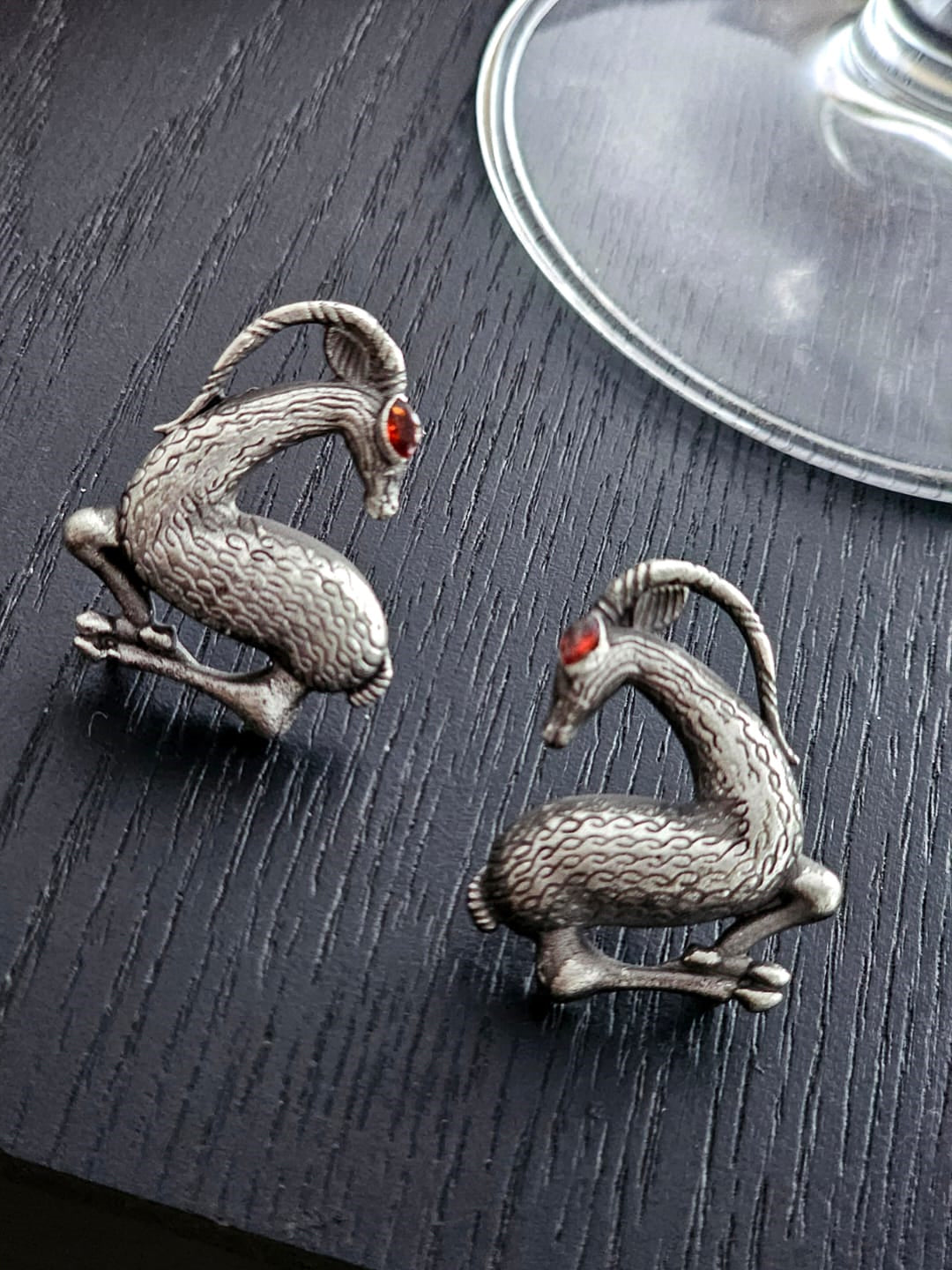 Ishani Whimsical Reindeer Charm Stud Earrings