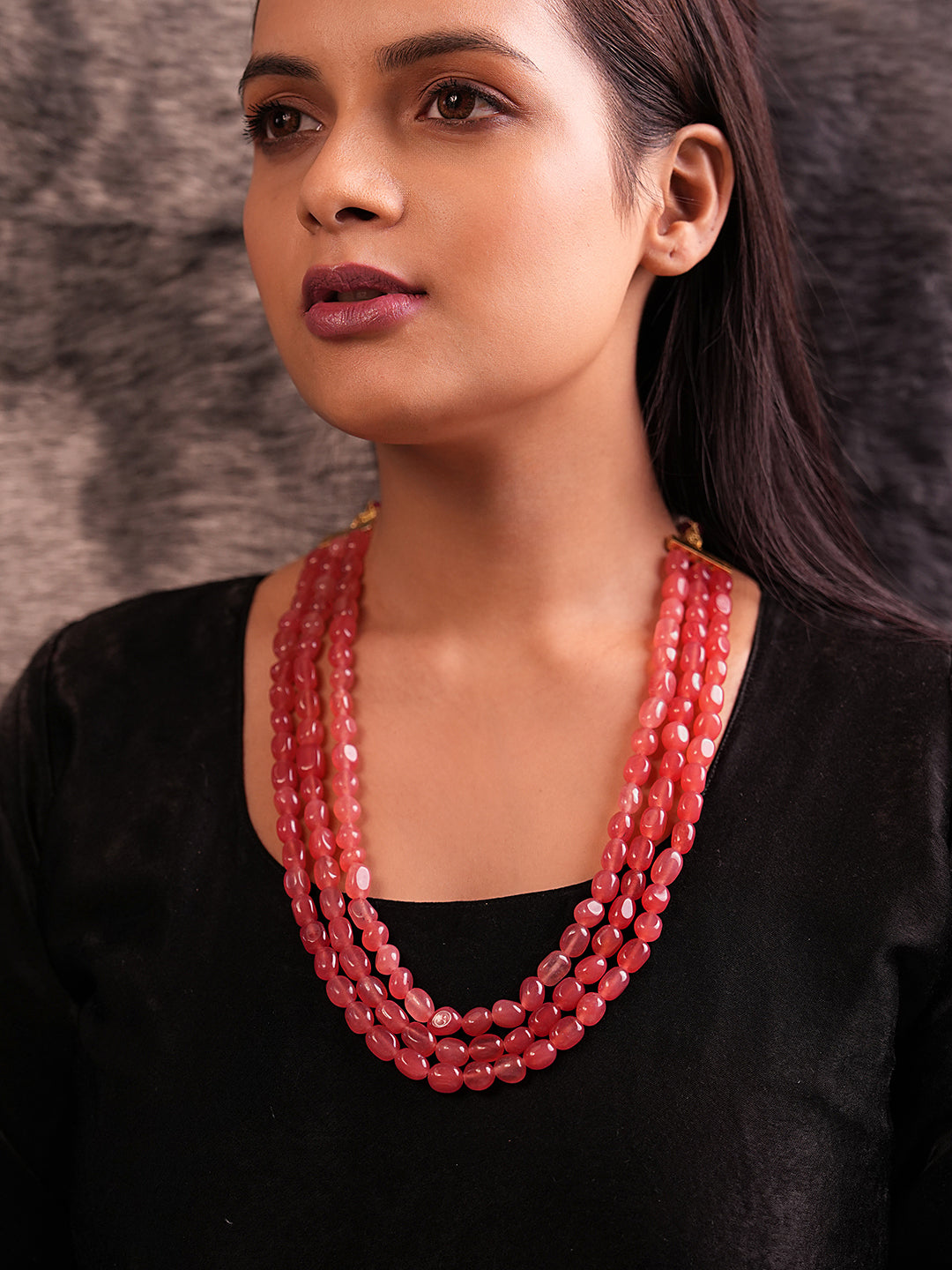 Blush Blossom Luxe Pink Quartz Stone Necklace