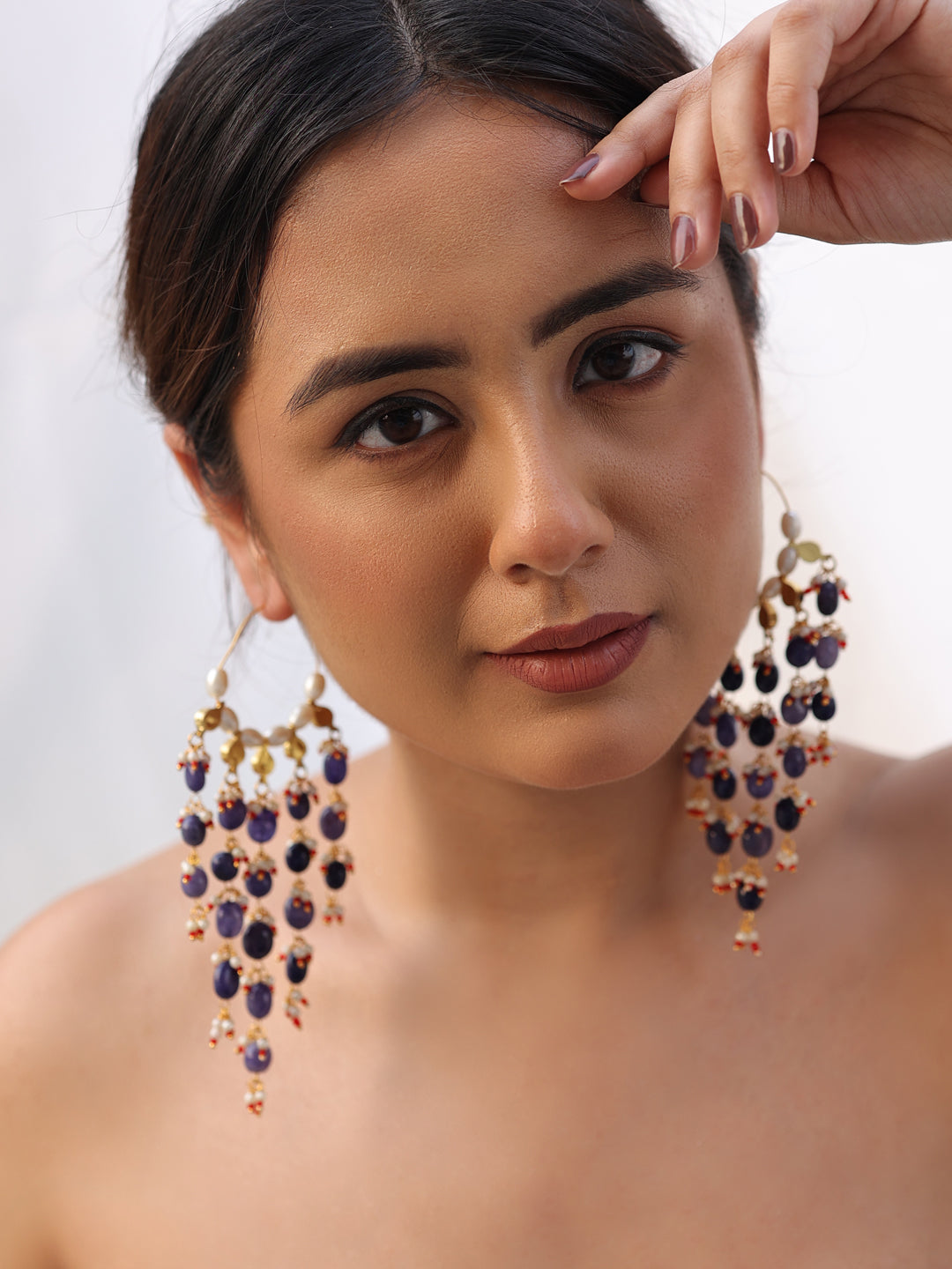 Aaraya Radiant Quartz Kundan Timeless Elegance Earrings