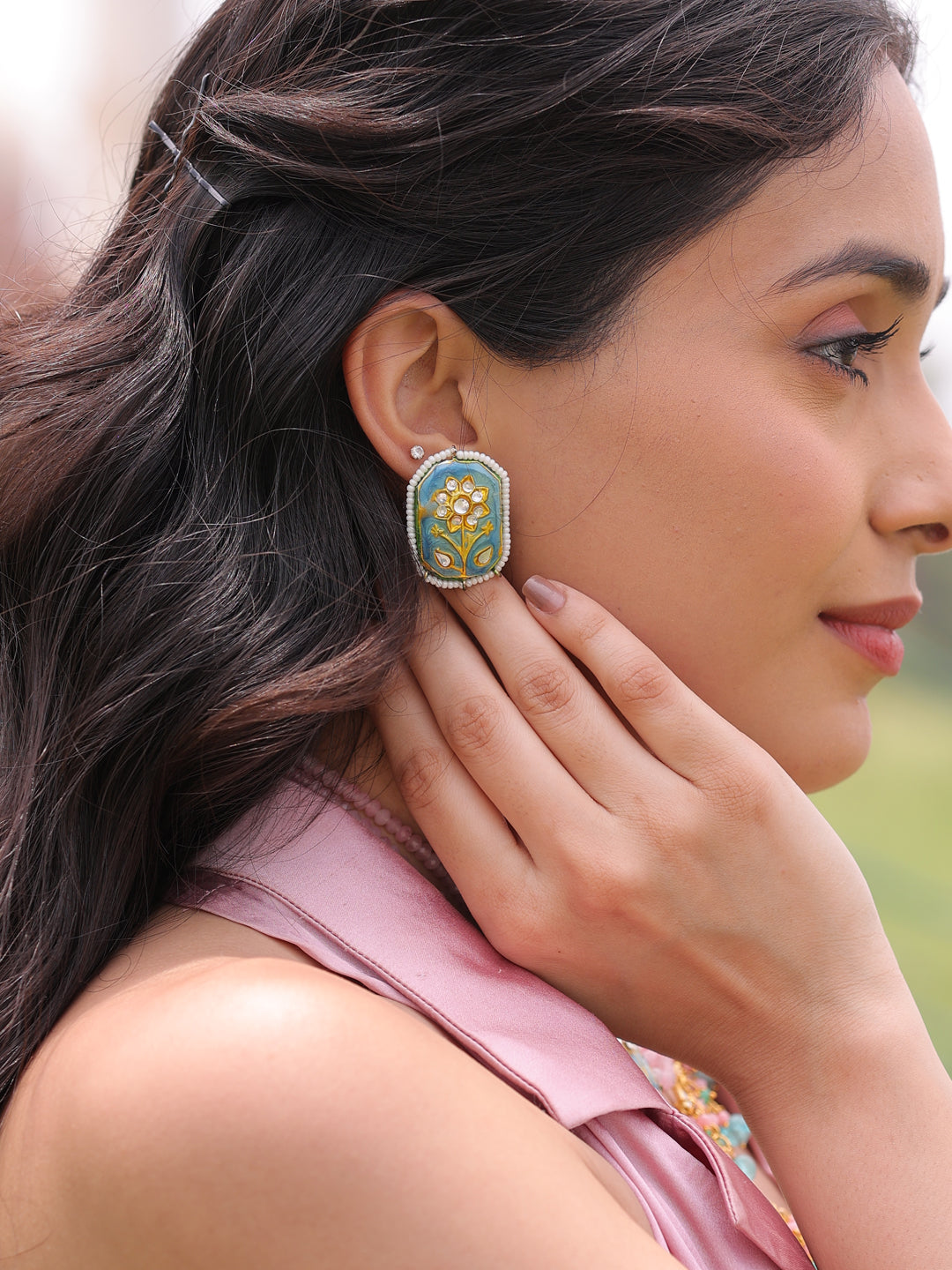 Azari Majestic Cascade Layered Onyx Regal Necklace Set