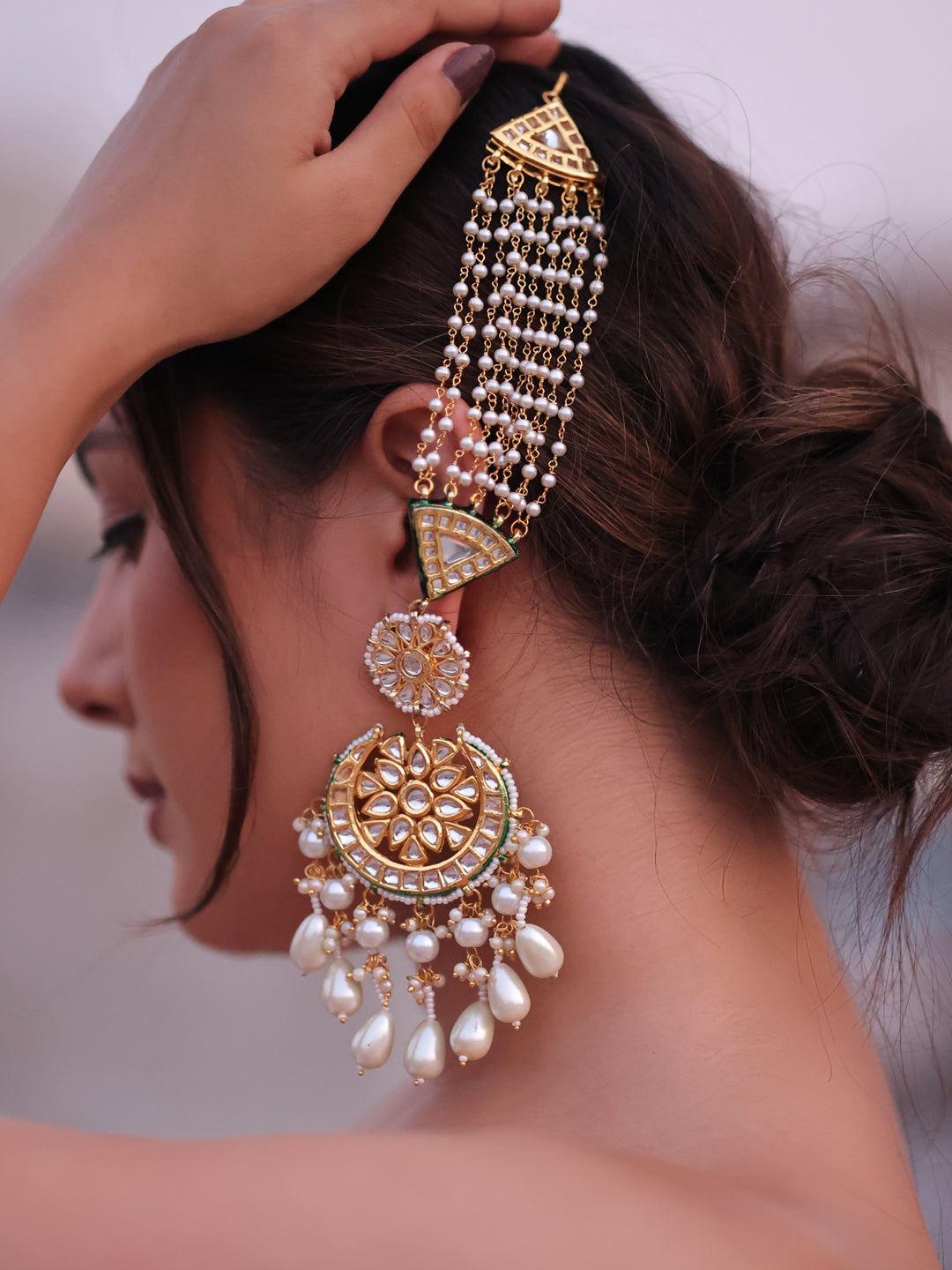 Noorani Enchanted Glow Kundan Regal Earrings