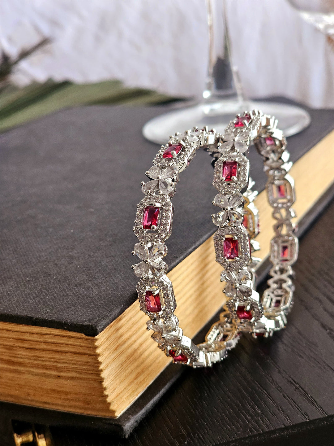 Anvika Ruby Serenade Bangles Of Regal Allure
