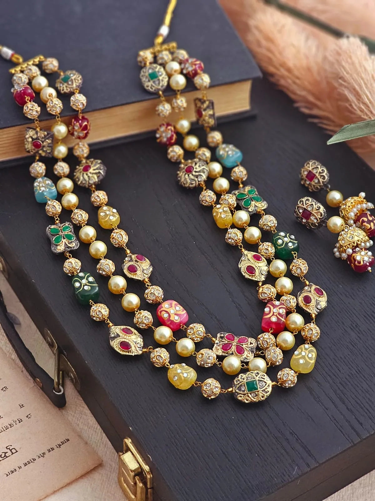 Liyara Radiant Quartz Three-Strand Necklace Set