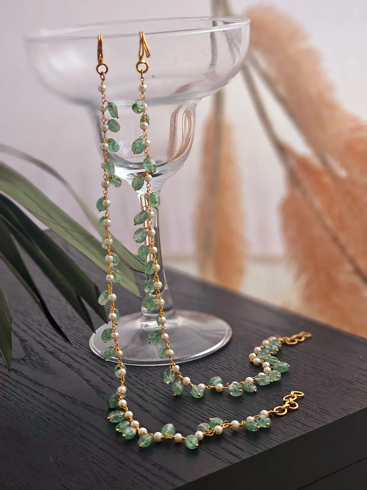 Elysian Grace Timeless Green Quartz Anklet