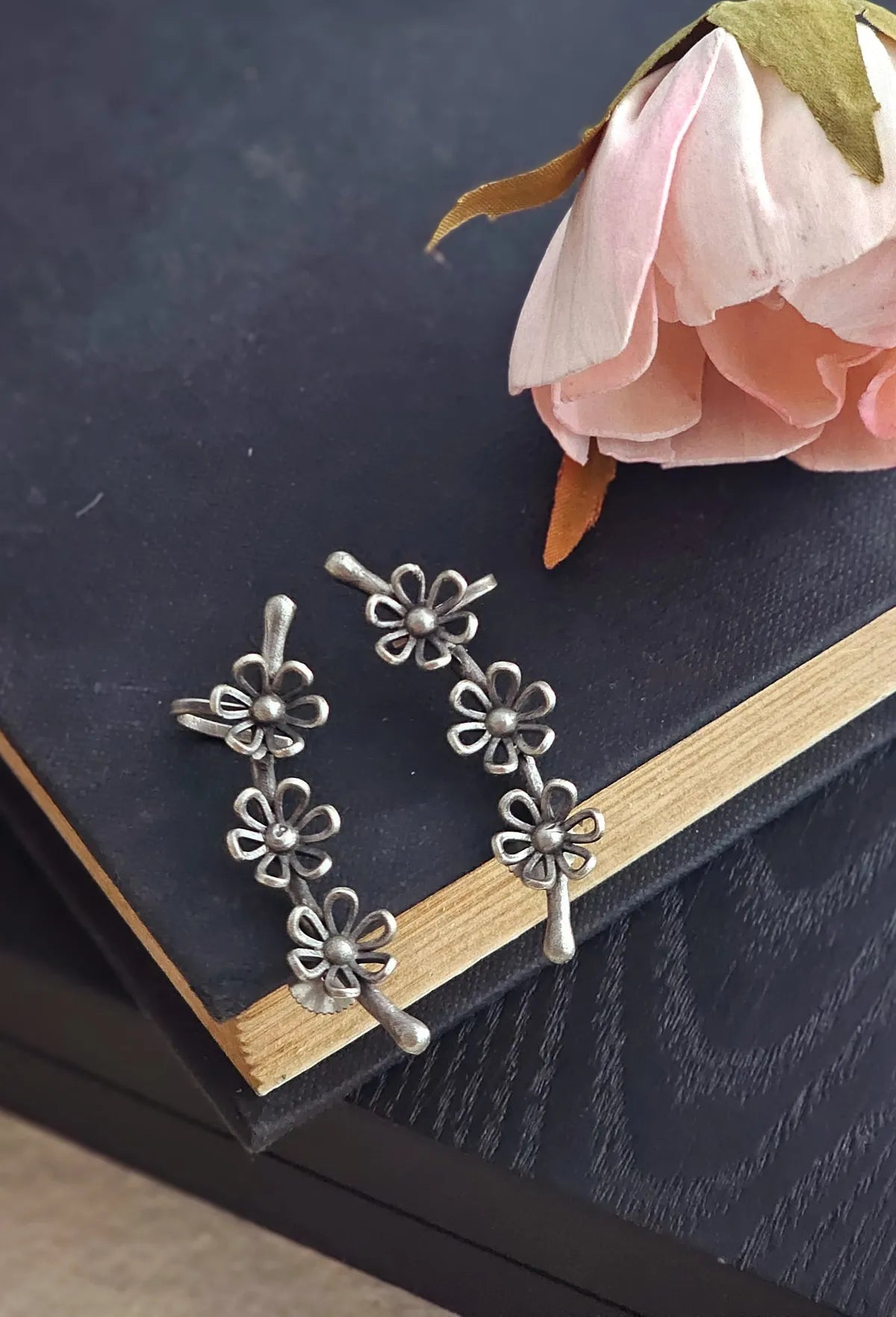 Anvika Regal Blossom Silver-Plated Ear Cuff