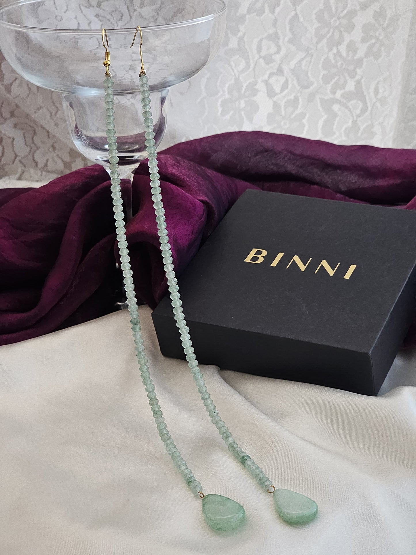 Mint Serenity Onyx Earrings