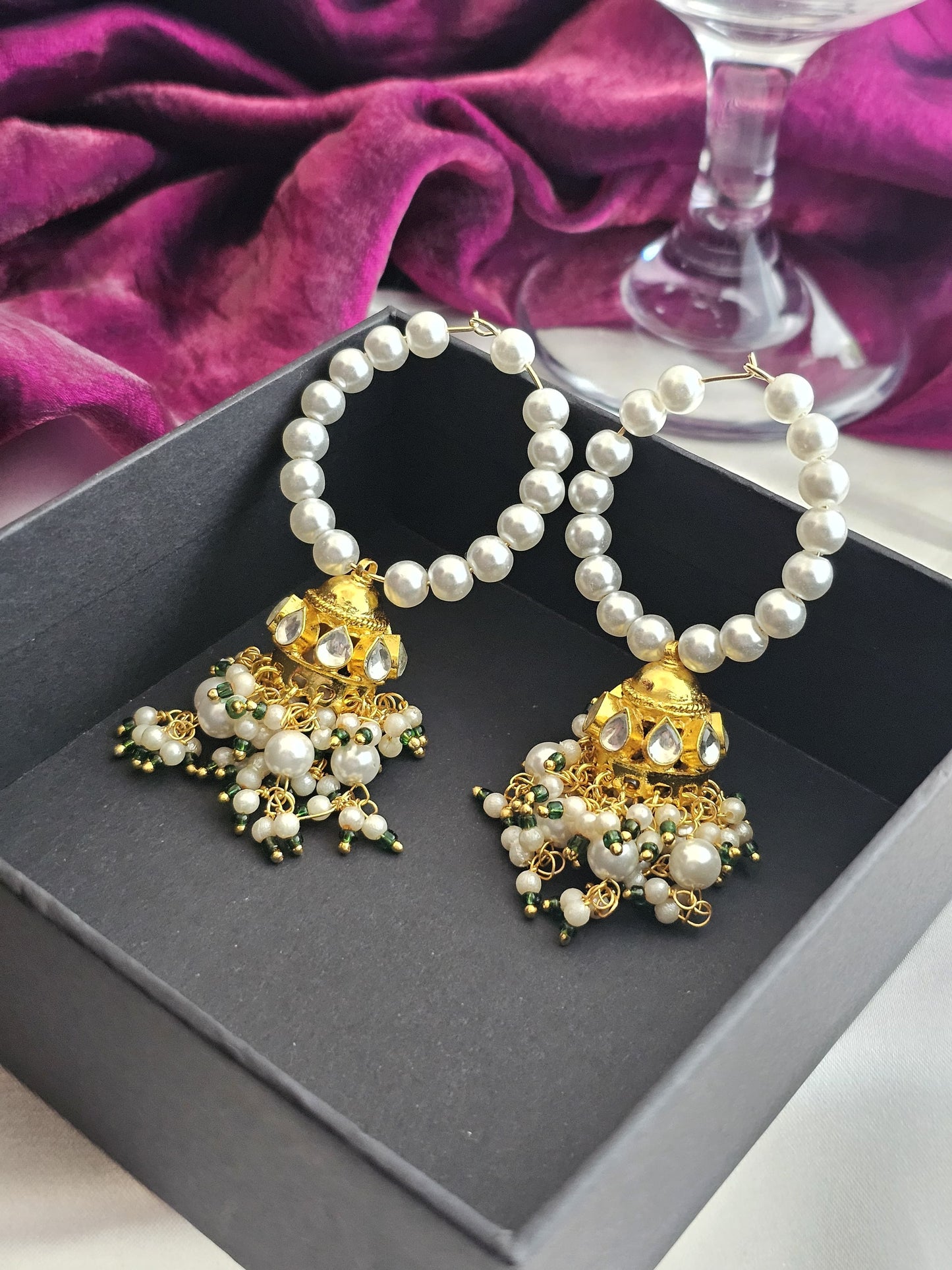 Pearl Harmony Jhumka Hoops