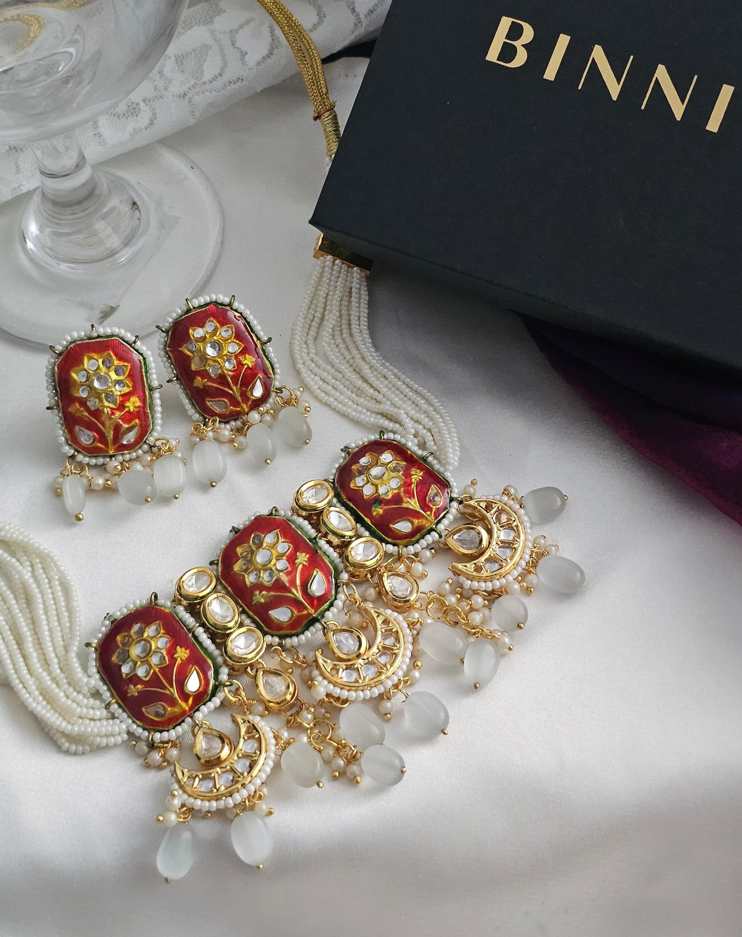 Scarlet Radiance Meenakari Set