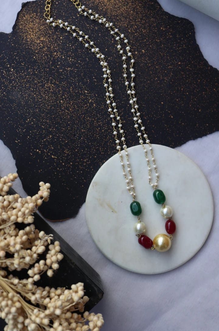 Rainbow Bloom Pearl Necklace