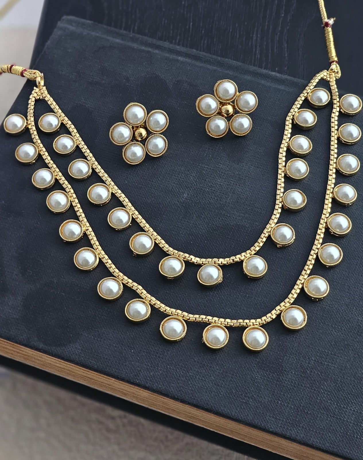 Veya Layered Pearl Necklace Set