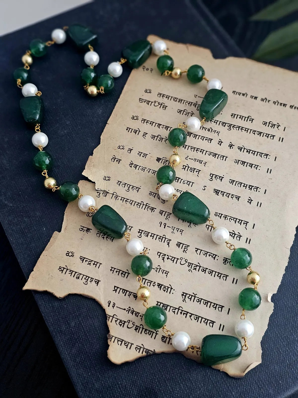 Emerald Whisper Green Quartz Stone Necklace