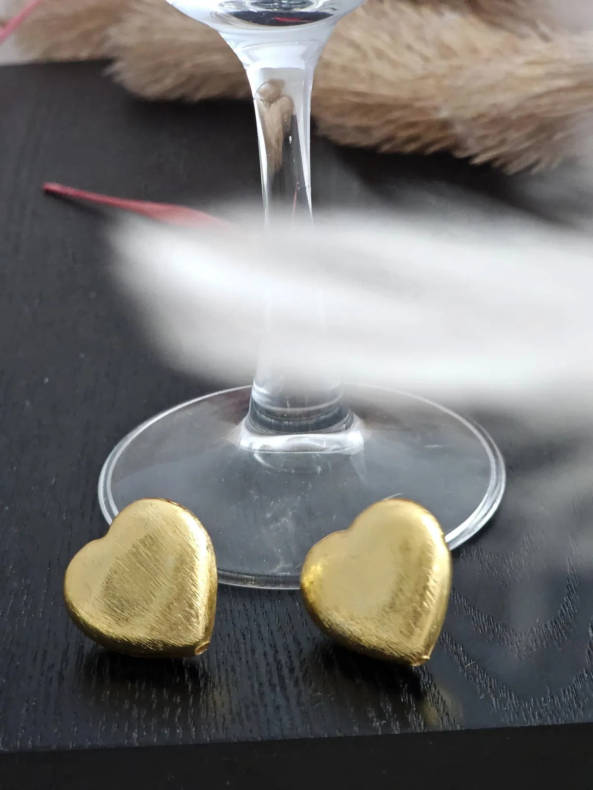 Hridaya Rupa Lustrous Gold-Polished Heart Earrings