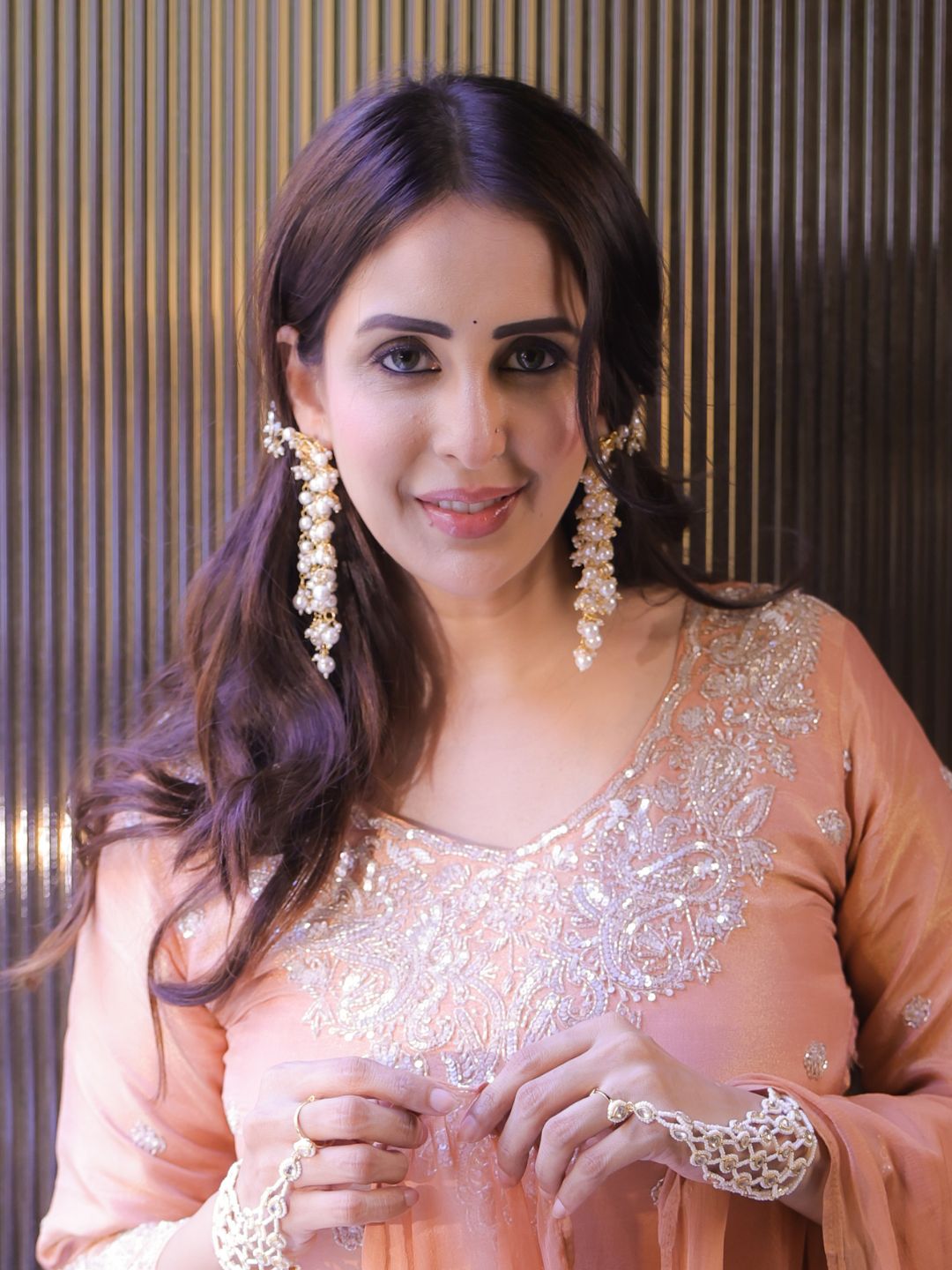 Tarangini Timeless Pachi Kundan-Pearl Earchain