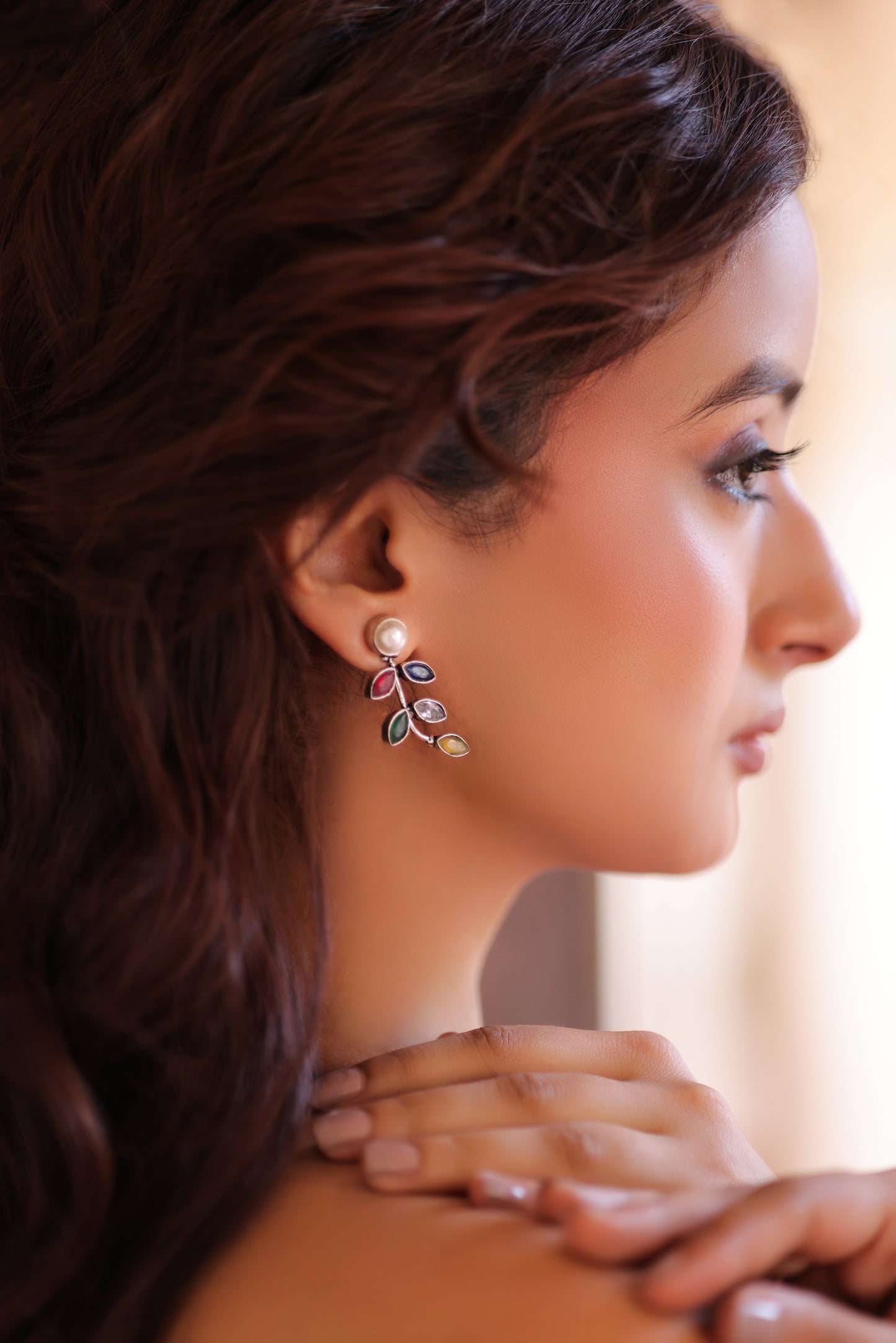 Leaf shaped Drop Earring