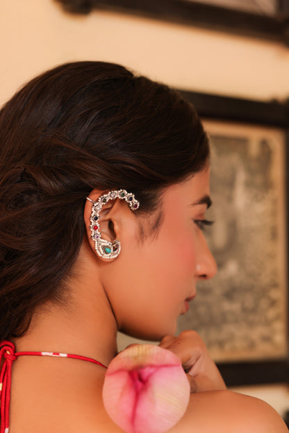 Floral Mirage Peacock Earcuff