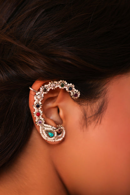 Floral Mirage Peacock Earcuff