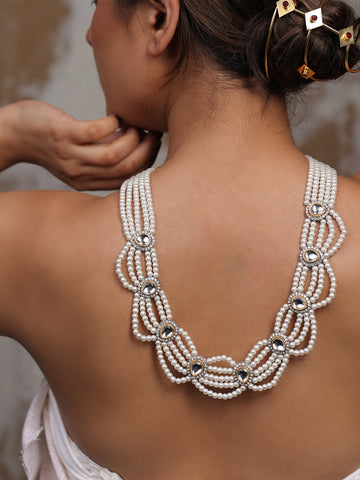 Aarini Majestic Whisper Long Pearl Kundan Necklace Set