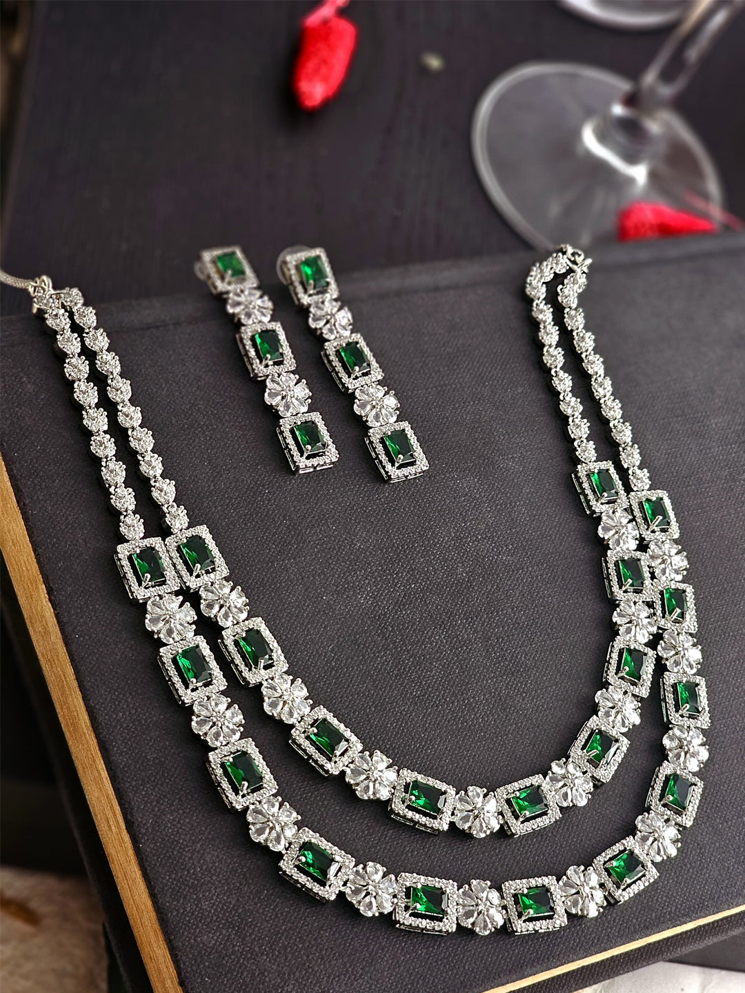 Viridian Charm Necklace Set