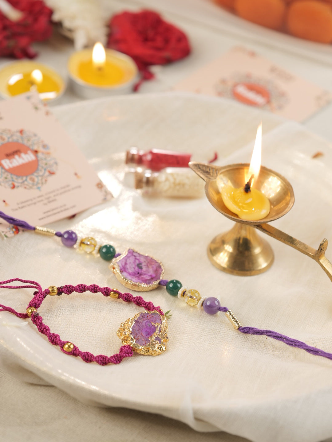 Amethyst Blessings Rakhi Combo