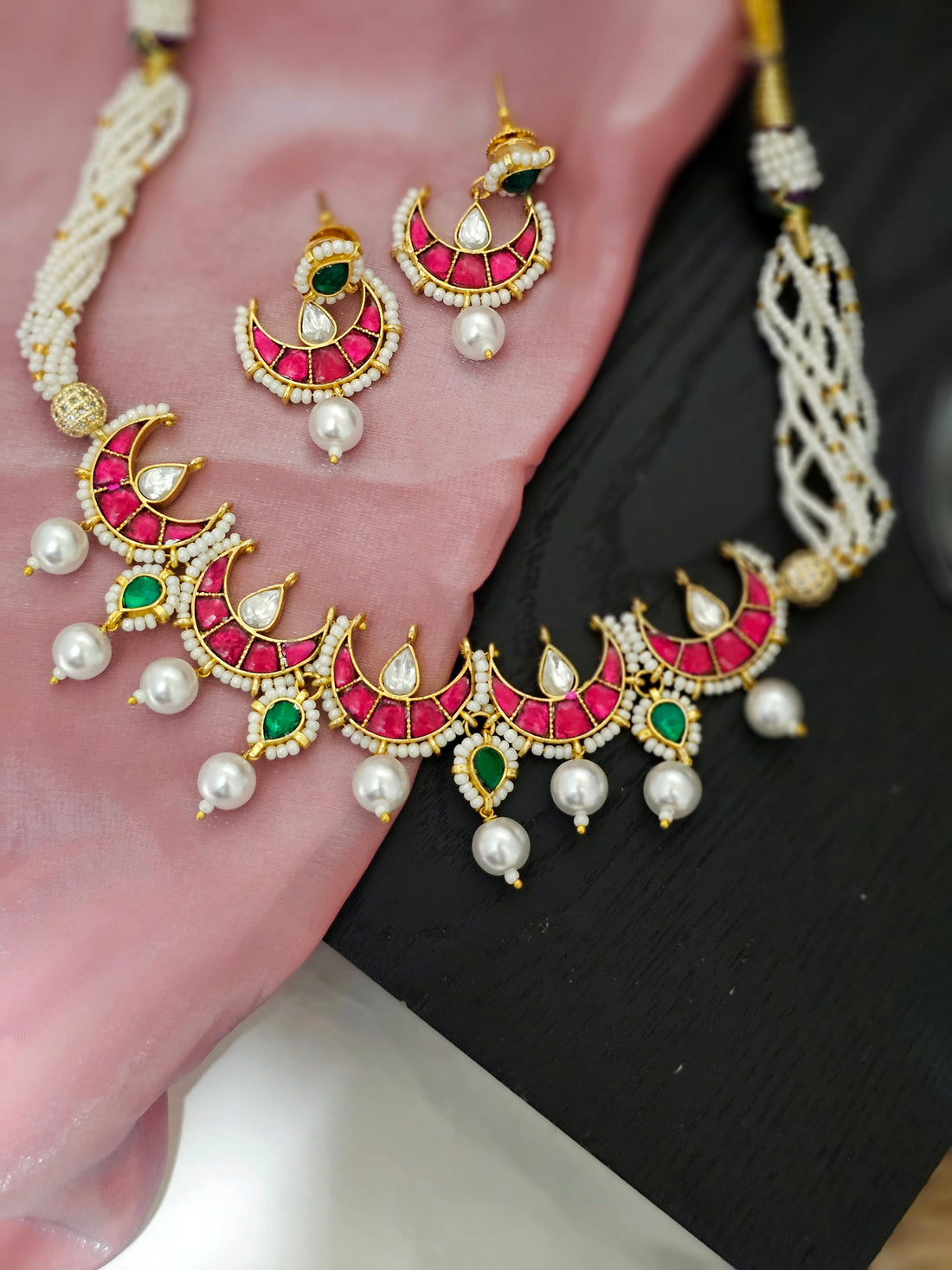Yashika Radiant Pachi Kundan Regal Bloom Necklace Set