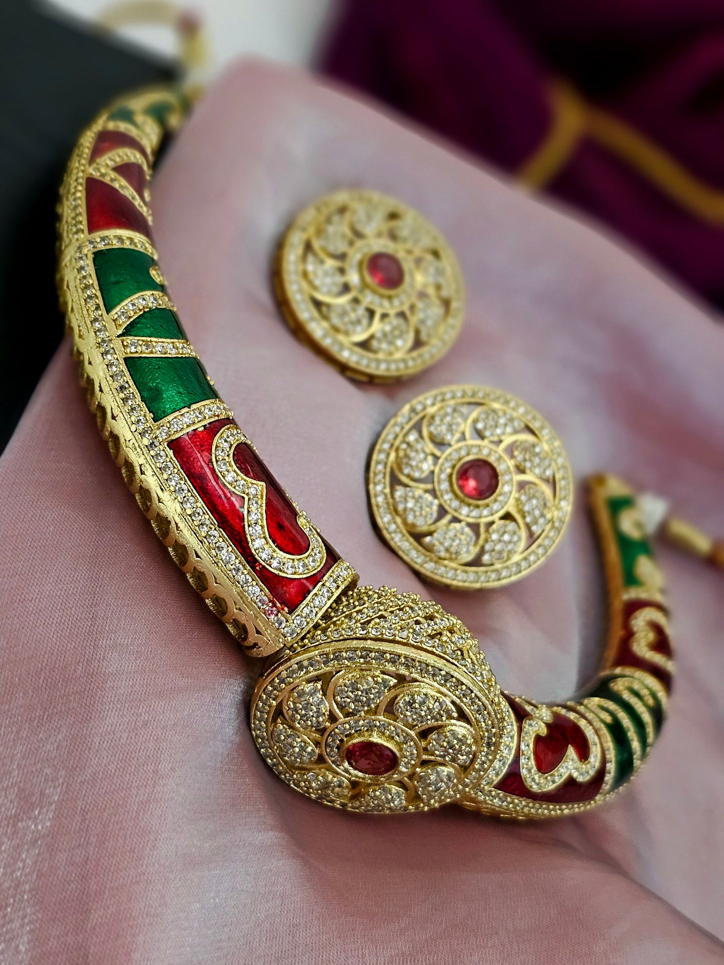 Rajwada Eternal Grace Regal Heritage Choker Necklace Set