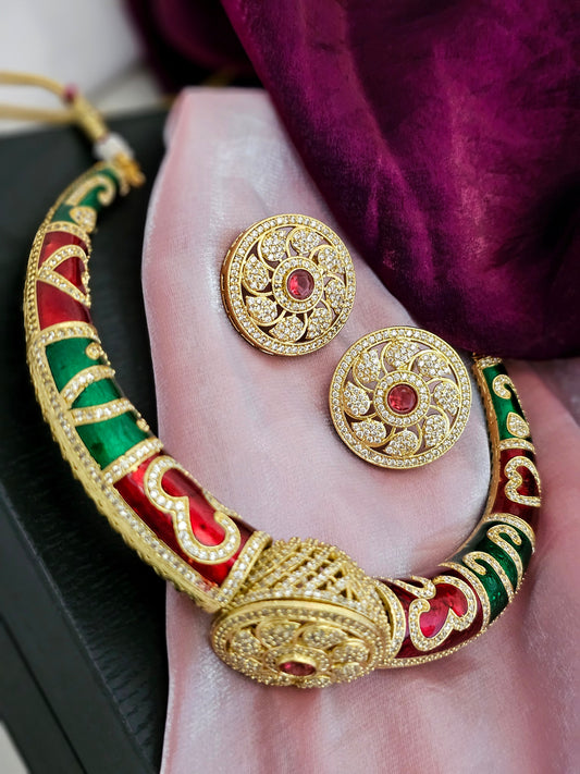 Rajwada Eternal Grace Regal Heritage Choker Necklace Set