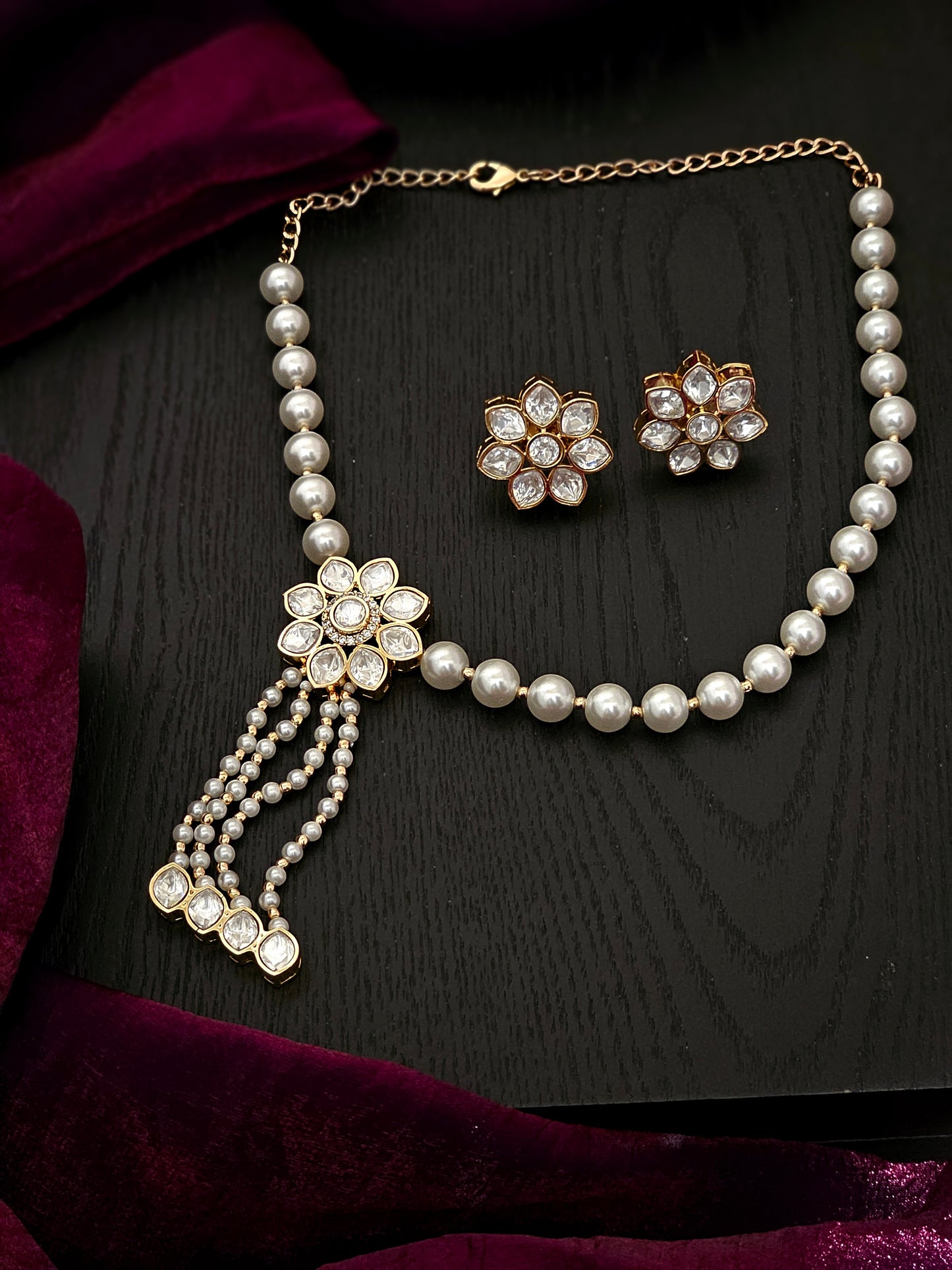 Samaira Divine Glow Ethereal Pearl Kundan Set