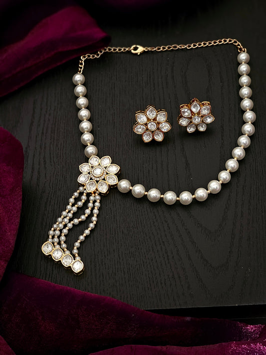 Samaira Divine Glow Ethereal Pearl Kundan Set