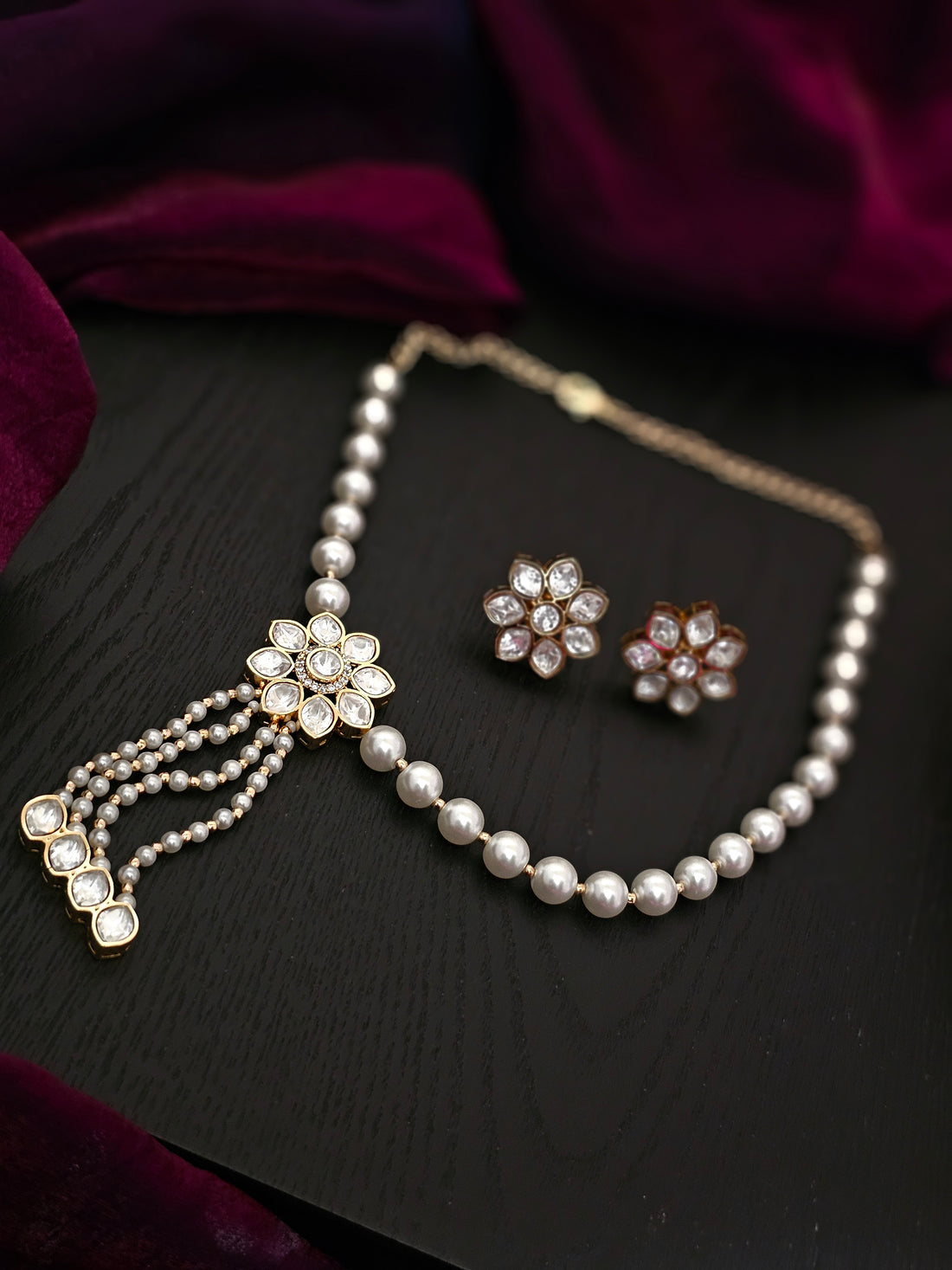 Samaira Divine Glow Ethereal Pearl Kundan Set