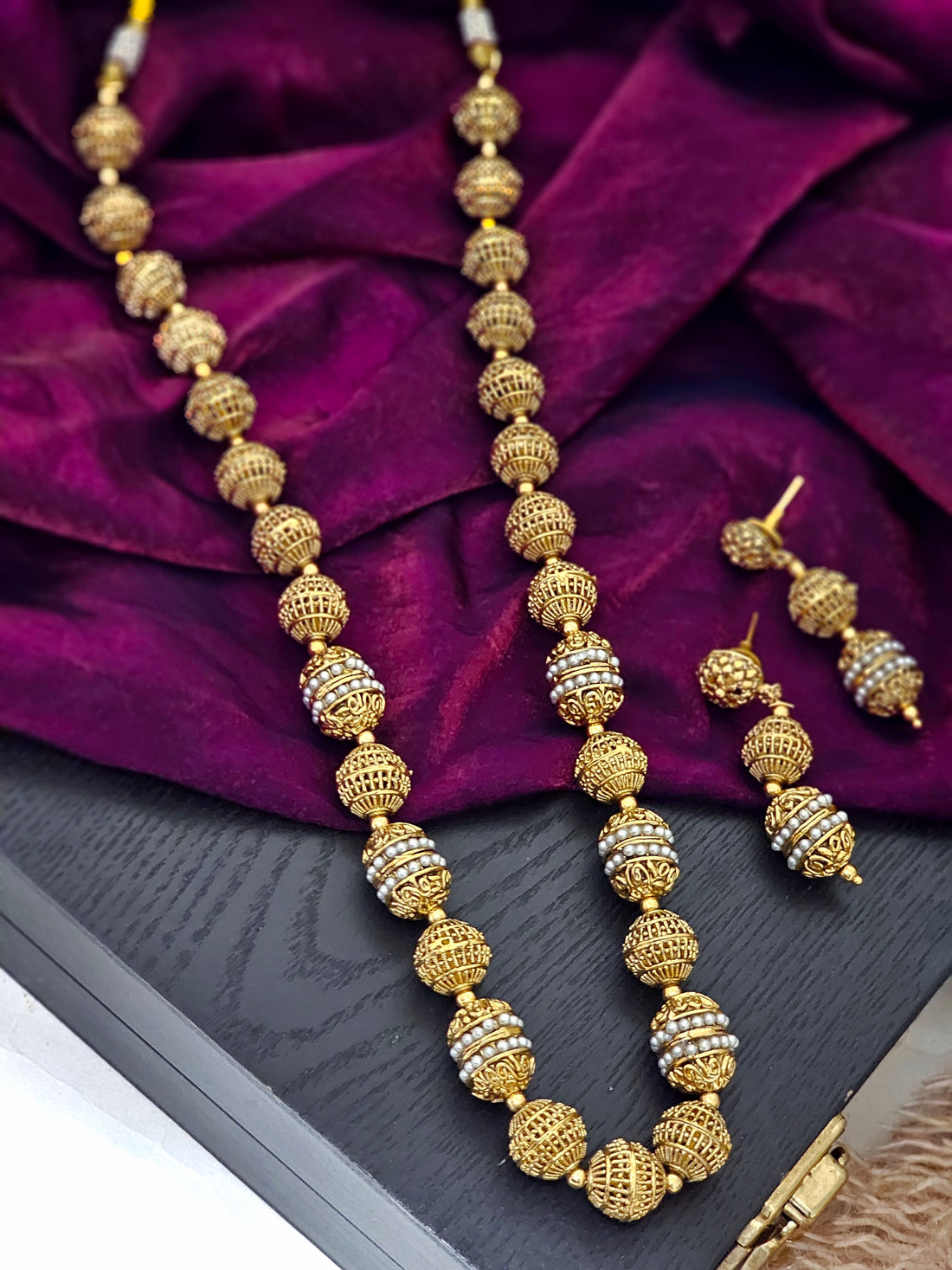 Eshani Eternal Bloom Golden Harmony Necklace Set