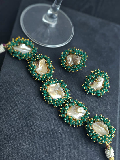 Verdant Pearl Harmony Necklace Set