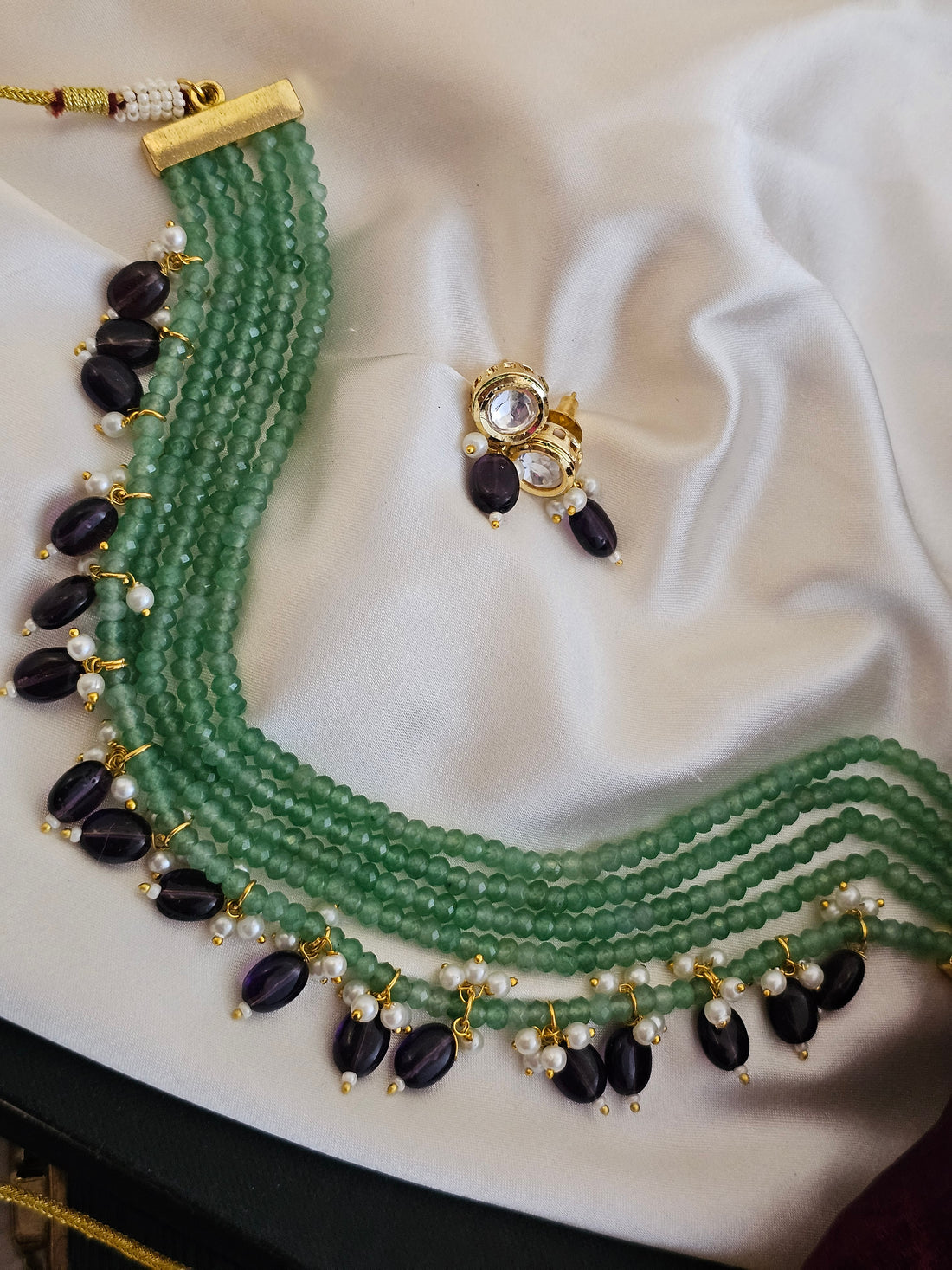 Veda Verdant Glow Gemstone Harmony Necklace Set
