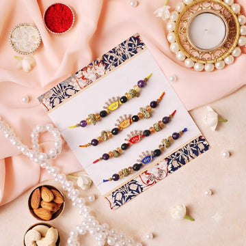 Health, Wealth and Protection Rakhi Set