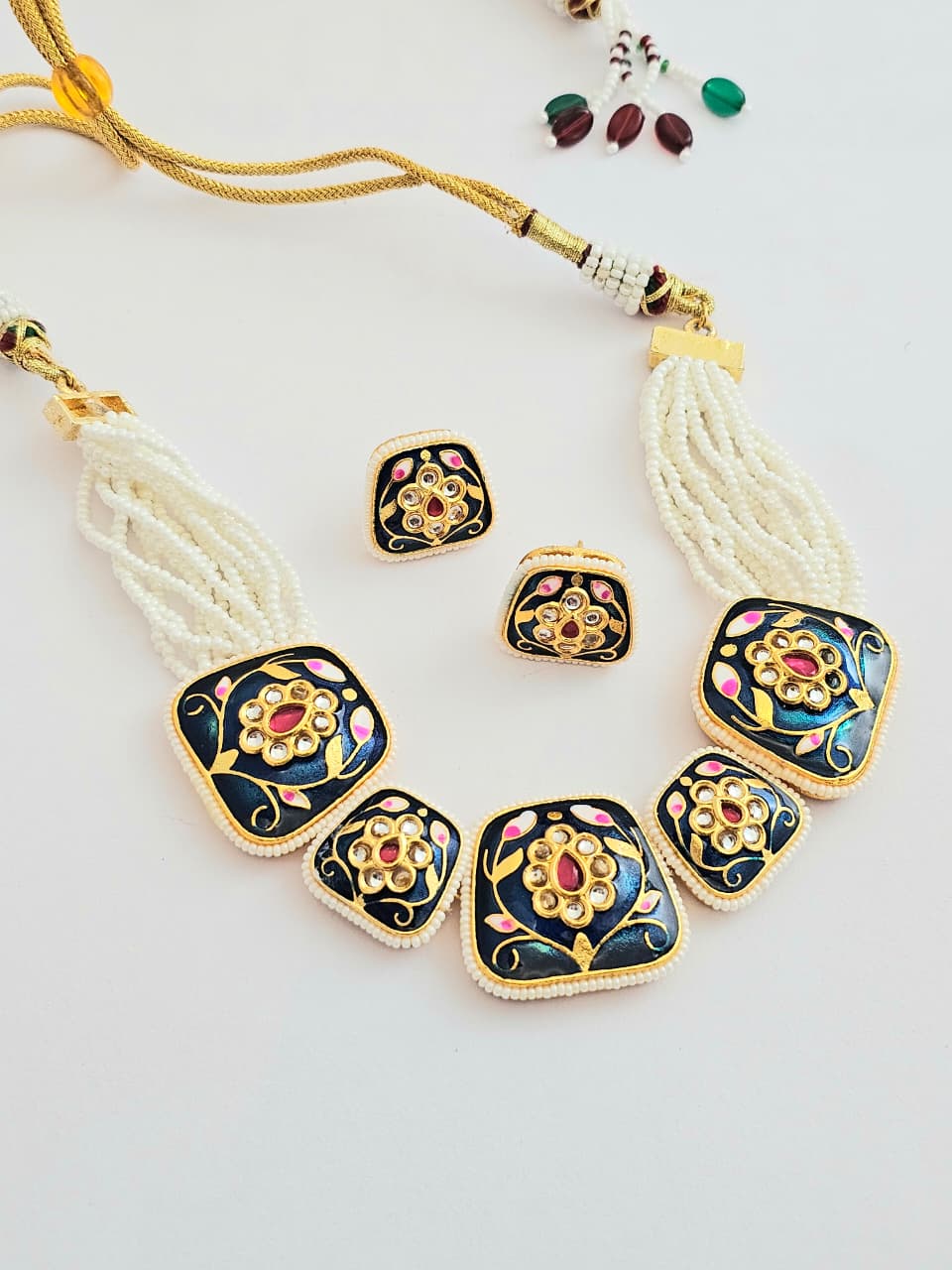 Myra Midnight Petal Meenakari Choker Necklace