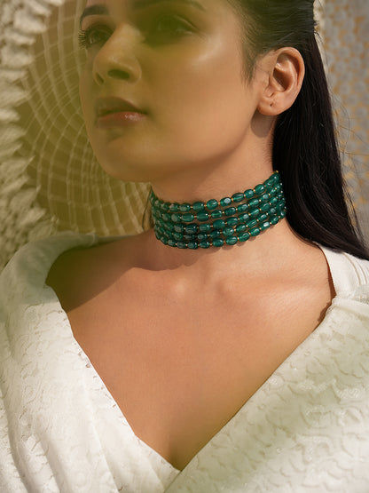 Verdura Layered Green Quartz Beaded Choker