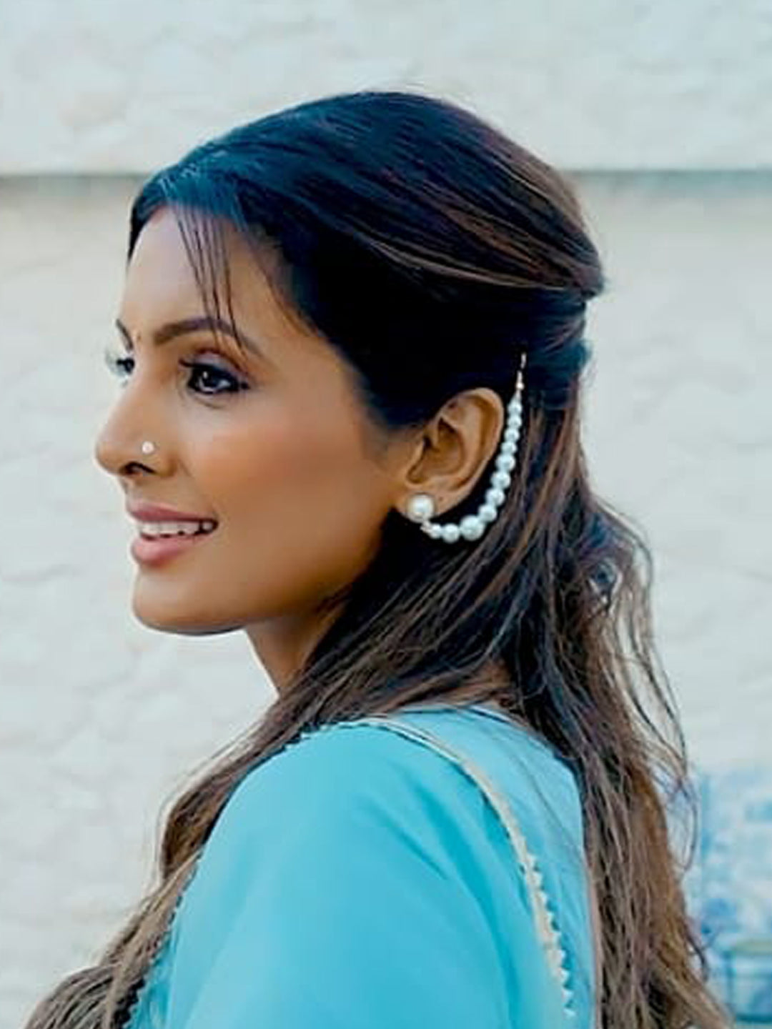 Ira Pearl Brass Ear-Chain