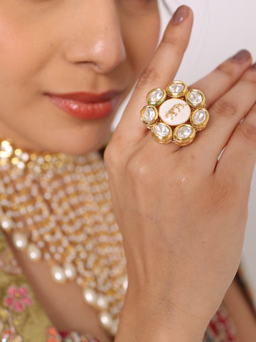 Amara Blooming Grace Kundan Floral Ring