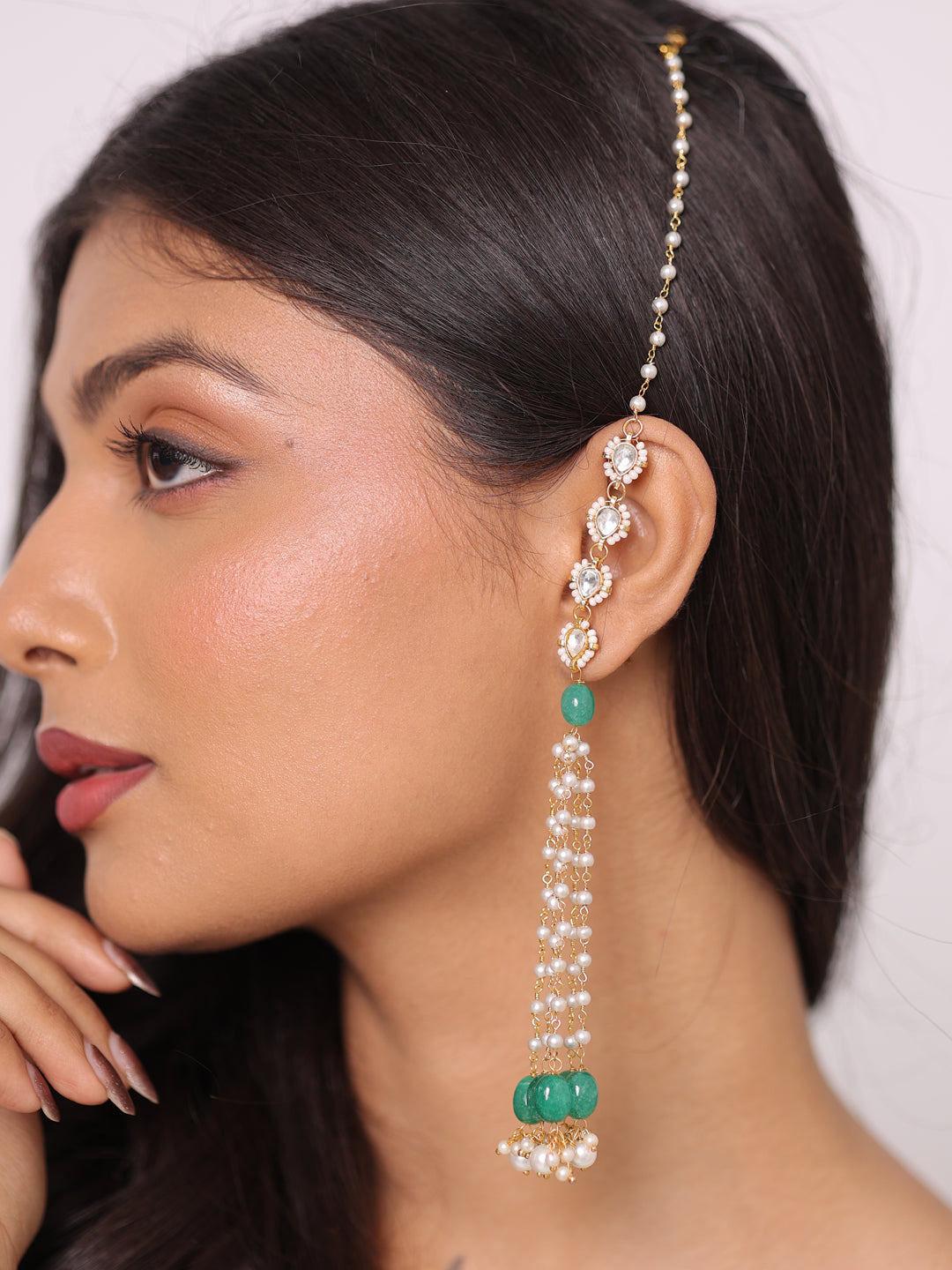 Nityara Pearl Kundan Regal Heritage Danglers