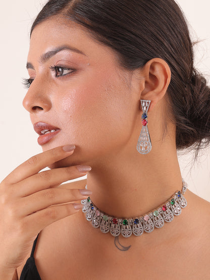 Floral Radiance AD Necklace Set