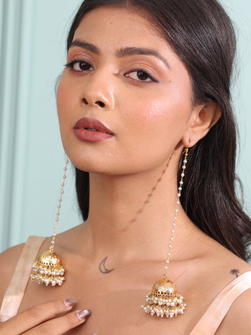 Anvika Lumina Pearl-Enchanted Cascading Jhumkas
